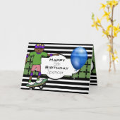 カスタム誕生日（Skateboarder付き） カード (黄色い花)
