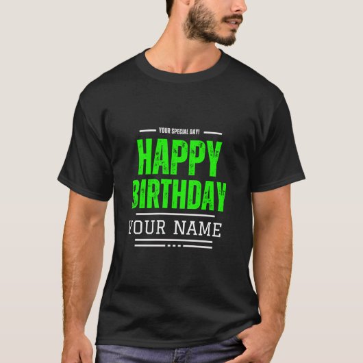 カスタム誕生日I誕生日シャパーソナライズされたツ Tシャツ (正面)