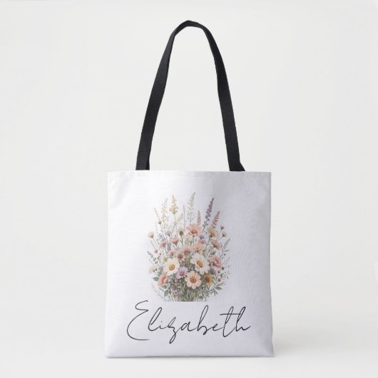 カスタム誕生月のお花のトートバッグ 女性用 トートバッグ (正面)