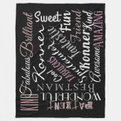 カスタム語パーソナライズされた前向き属性 フリースブランケット (正面)