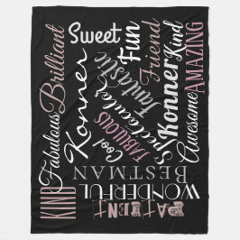 カスタム語パーソナライズされた前向き属性 フリースブランケット