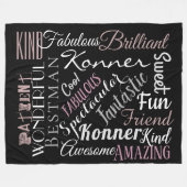 カスタム語パーソナライズされた前向き属性 フリースブランケット (正面(横))