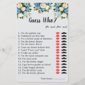 「カスタム誰だと思う?」 カップル用ゲームシート (正面)