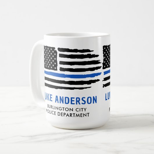 カスタム警パーソナライズされた察官 コーヒーマグカップ (正面左)