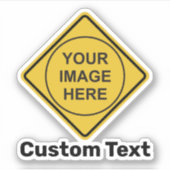 カスタム警告ダイアモンド標識 シール (正面)