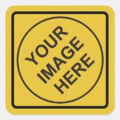 カスタム警告ダイアモンド標識 スクエアシール (正面)