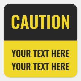 カスタム警告マーク黄色 スクエアシール