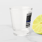 カスタム警官薄青い線の警察旗 ショットグラス (左)