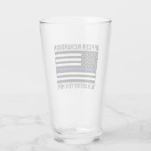 カスタム警官薄青い線の警察旗 タンブラーグラス (裏面)