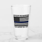 カスタム警官薄青い線の警察旗 タンブラーグラス (正面)
