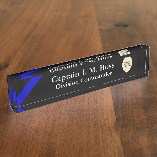 カスタム警察パッチまたはバッジデスク名プレート デスクネームプレート (側面)