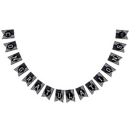 カスタム警察官の細いブルーラインおめでとう バンティングフラッグ