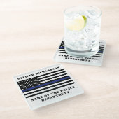 カスタム警察官シンブルーライン警察 ガラスコースター (アングル)