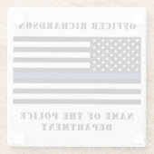 カスタム警察官シンブルーライン警察 ガラスコースター (裏面)