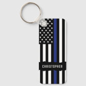 カスタム警察官シンブルーライン警察 キーホルダー (正面)