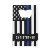 カスタム警察官シンブルーライン警察 クレジットカード栓抜き (正面)