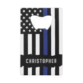 カスタム警察官シンブルーライン警察 クレジットカード栓抜き (裏面)