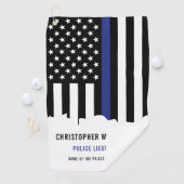 カスタム警察官シンブルーライン警察 ゴルフタオル (インサイチュ)