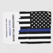 カスタム警察官シンブルーライン警察 ゴルフタオル (横)