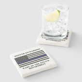 カスタム警察官シンブルーライン警察 ストーンコースター (横)