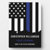 カスタム警察官シンブルーライン警察 フォトプラーク (正面)