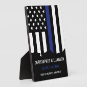 カスタム警察官シンブルーライン警察 フォトプラーク (側面)