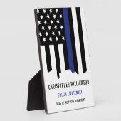 カスタム警察官シンブルーライン警察 フォトプラーク (側面)