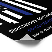 カスタム警察官シンブルーライン警察 ポスター (角)