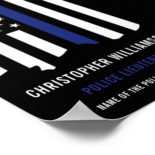 カスタム警察官シンブルーライン警察 ポスター (角)