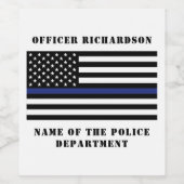 カスタム警察官シンブルーライン警察 ワインラベル (シングルラベル)