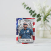 カスタム警察官トレーディングカード米国国旗シルバー コーリングカード (スタンド正面)