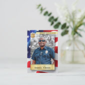 カスタム警察官トレーディングカード米国国旗シルバー コーリングカード (スタンド正面)