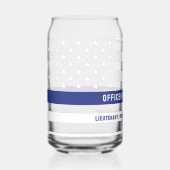 カスタム警察官薄青ライン警察部 ガラス缶 (正面)