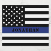 カスタム警察官薄青ライン警察部 ビールラベル (シングルラベル)