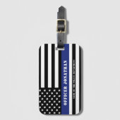 カスタム警察官薄青ライン警察部 ラゲッジタグ (正面縦)