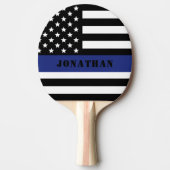 カスタム警察官薄青ライン警察部 卓球ラケット (正面)