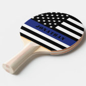 カスタム警察官薄青ライン警察部 卓球ラケット (正面アングル)