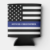 カスタム警察官薄青ライン警察部 缶クーラー (正面)