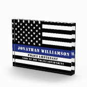 カスタム警察官 薄い青い線 警察署 フォトブロック (右)