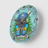 カスタム警察格言時計 ラウンド壁時計 (傾斜)