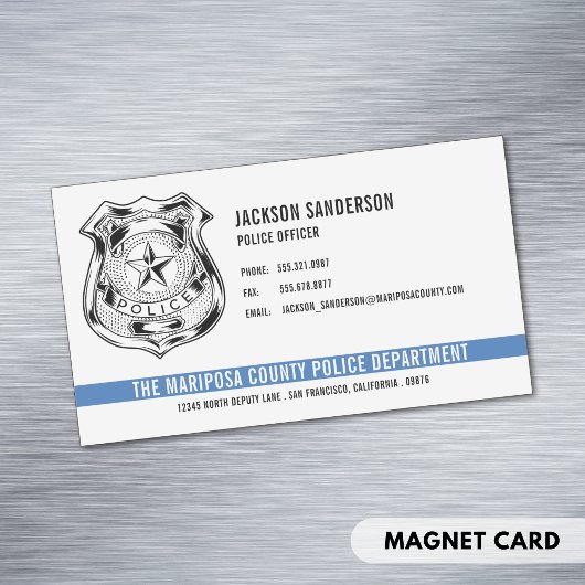 カスタム警察署Thin Blue Lineロゴ マグネット名刺