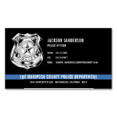 カスタム警察署Thin Blue Lineロゴ マグネット名刺 (正面)