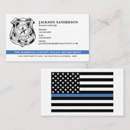 カスタム警察署Thin Blue Lineロゴ 名刺