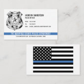 カスタム警察署Thin Blue Lineロゴ 名刺 (正面/裏面)