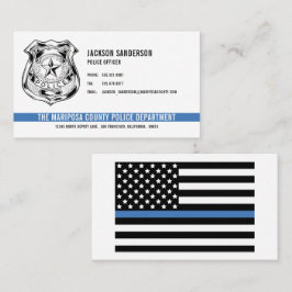 カスタム警察署Thin Blue Lineロゴ 名刺