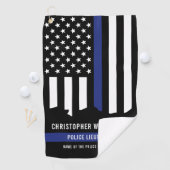 カスタム警視庁の細いブルーライン国旗 ゴルフタオル (インサイチュ)