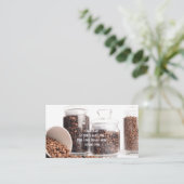 カスタム豆コーヒーショップ事業&パンチカード 名刺 (スタンド正面)