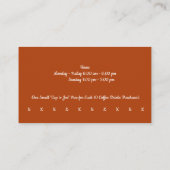 カスタム豆&カップコーヒーチョップロイヤリティパンチ 名刺 (裏面)