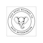 カスタム象この本は子どもの名だ ラバースタンプ (インプリント)