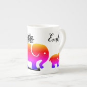 カスタム象パーソナライズされたデザイン ボーンチャイナマグカップ (正面右)